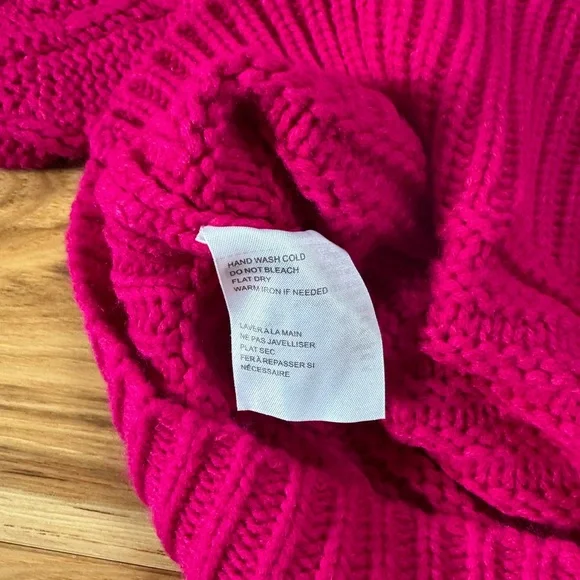 Women's Pink Elodie cable knit sweater XS, box weave sleeve detail - Picture 4 of 4